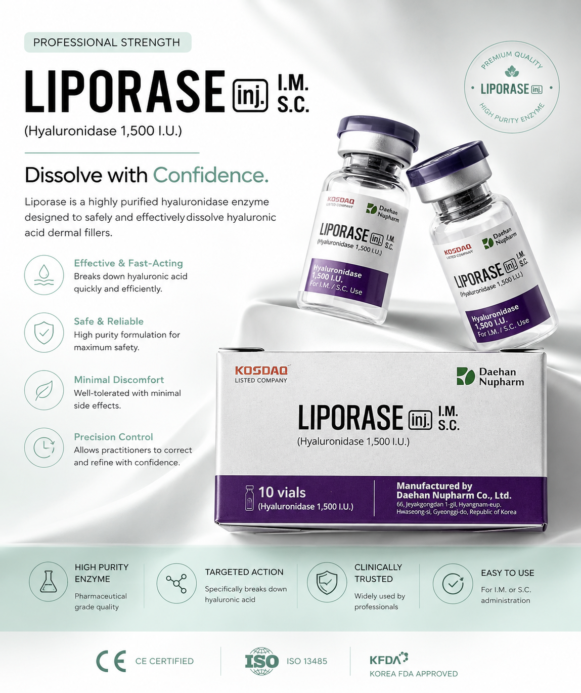 Liporase Hyaluronidase Inj Box 10 Vials ( Filler Disolver)